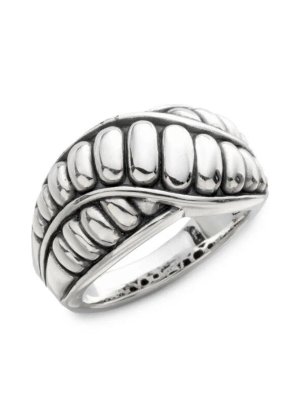 LAGOS Chi Chi Fluted Crossover Ring in Sterling Silver Size 7 NWOT